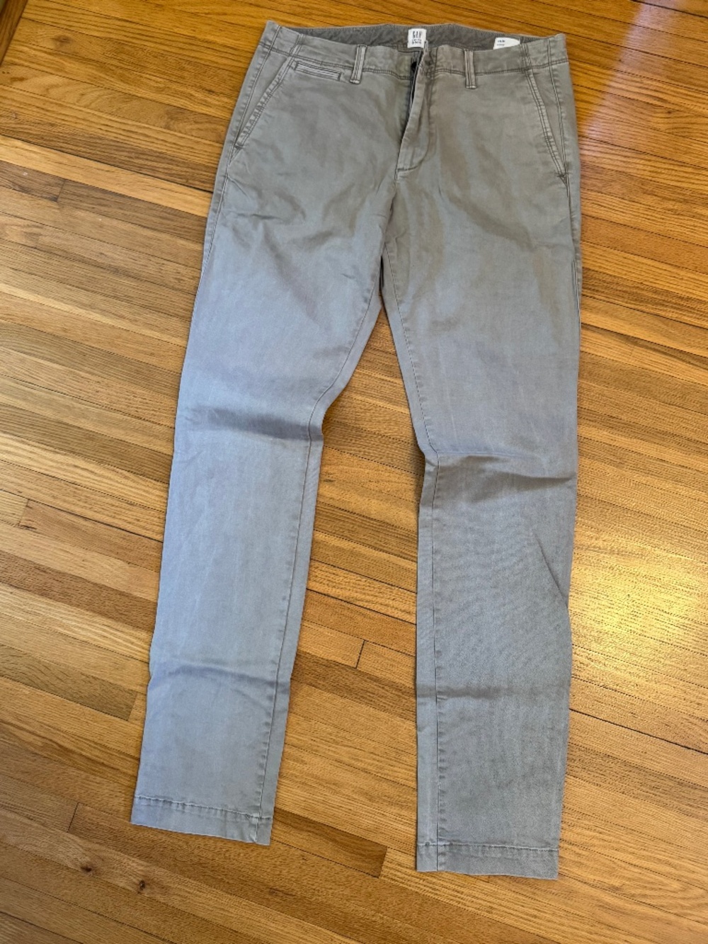 GAP Mens Chinos 34x36 Skinny Stretch Light Grey